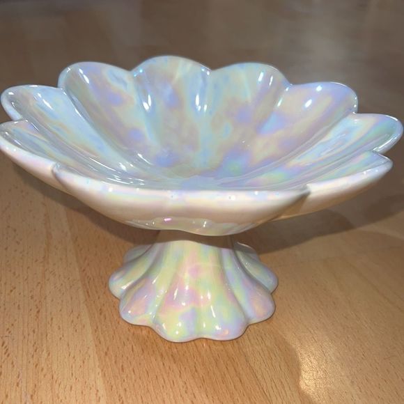 Vintage 1968 Small Iridescent Floral Pitcher & Wash Basin/Display Tray Platter - Picture 13 of 15